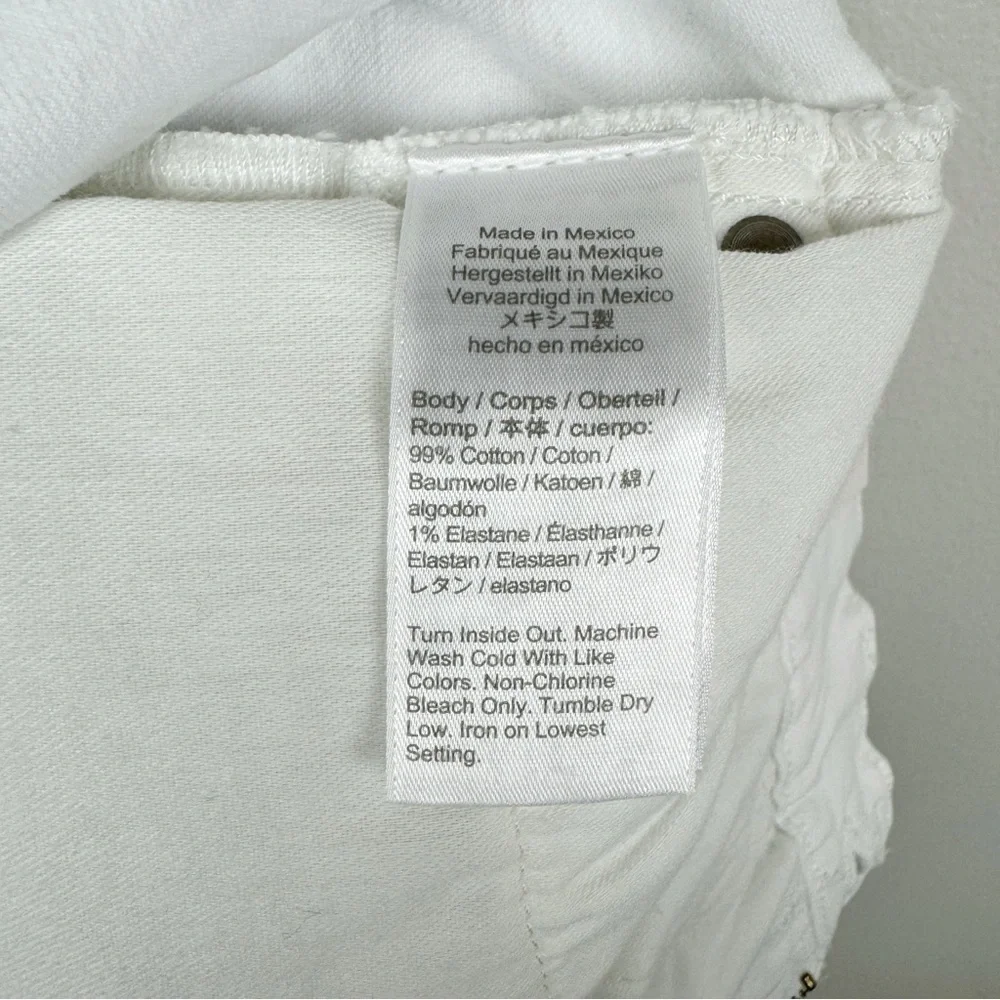 J. Crew Slim High Rise Wide Leg Raw Hem Jeans White Size 29 NWT